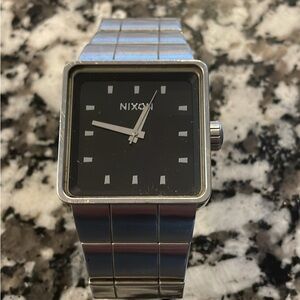 Nixon Black Dial Silver Band Smartwatch